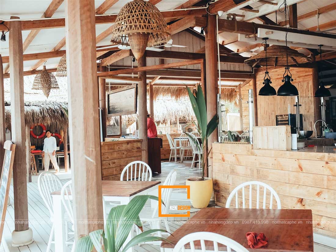 thiết kế quán cafe phong cách nhiệt đới